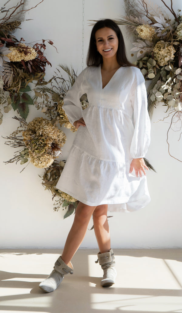 Plus size loose linen dress